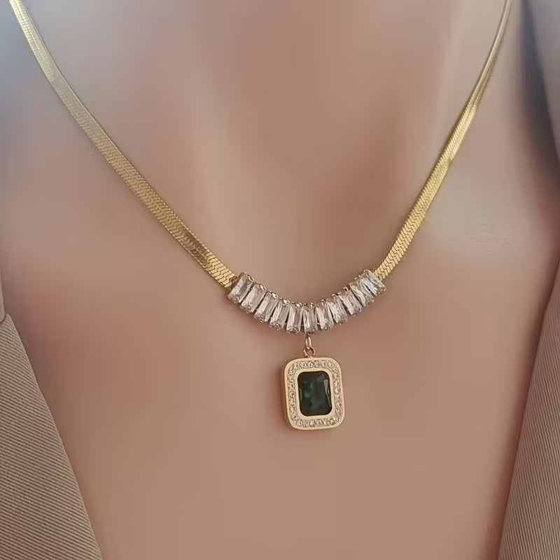 Regalia prismaketting met smaragd | Goud
