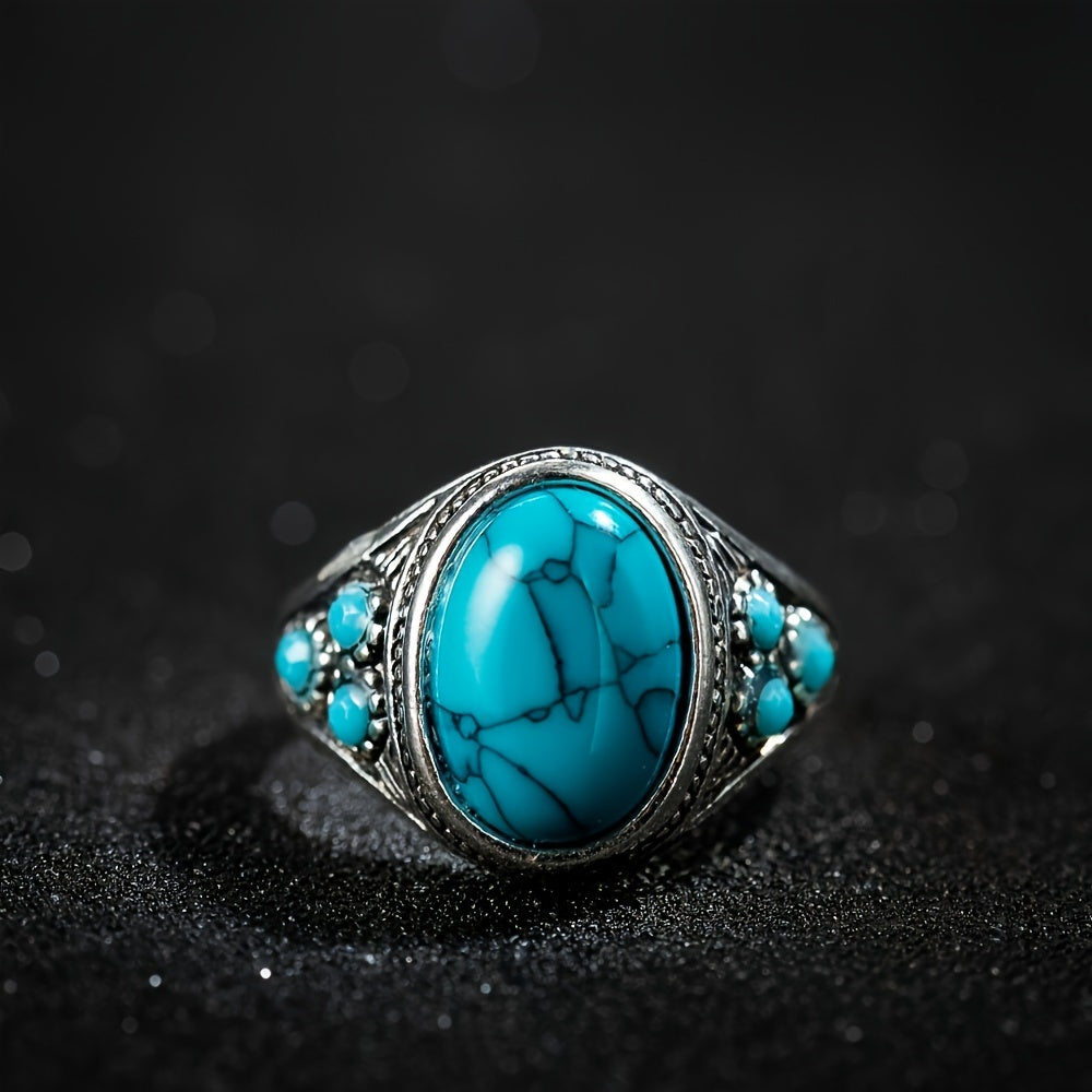 Nomad ring met blauwe steen | Witgoud