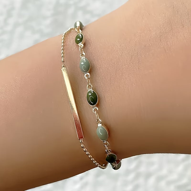 Olivia Moss dubbele armband | Goud