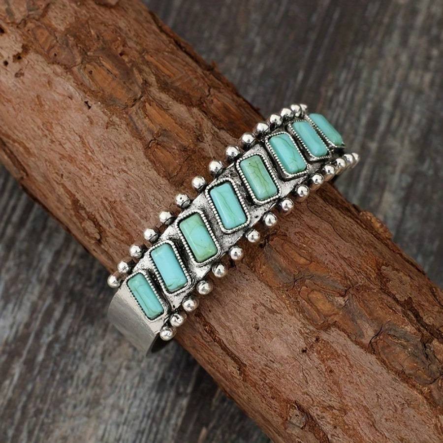 Quinara open armband met turkoois | Witgoud