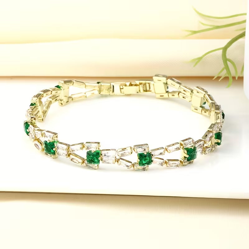 Verde schakeltennisarmband | Goud