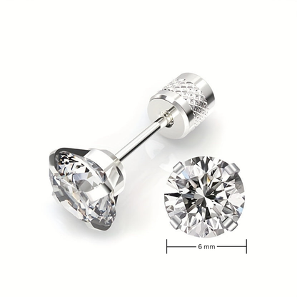 Klassieke solitaire oorbellen | Witgoud