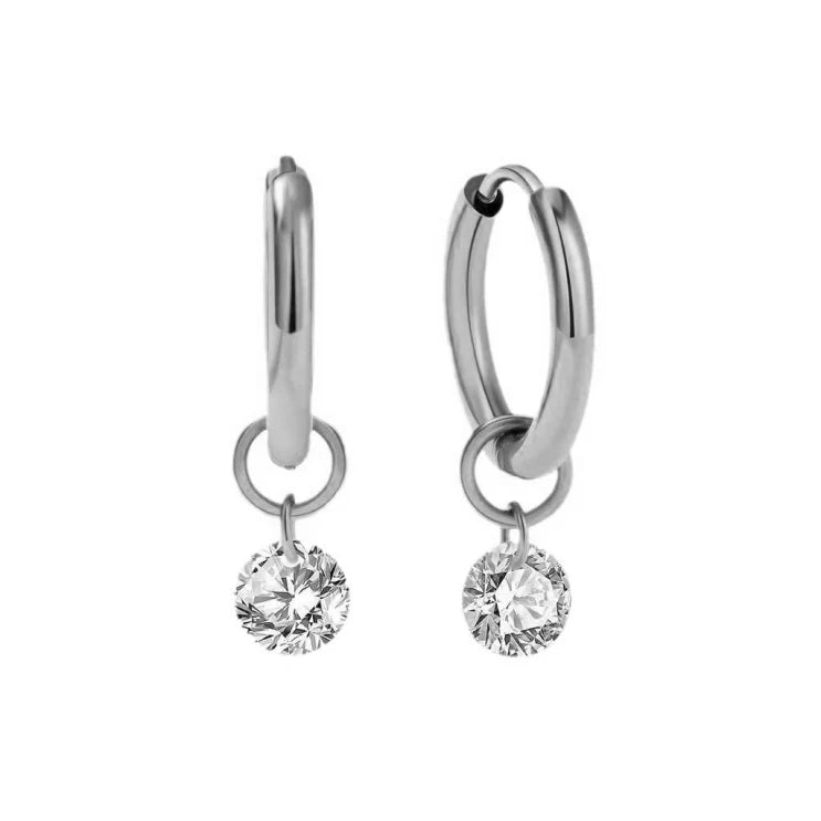 Larmes de Lune oorringen met stenen | Witgoud