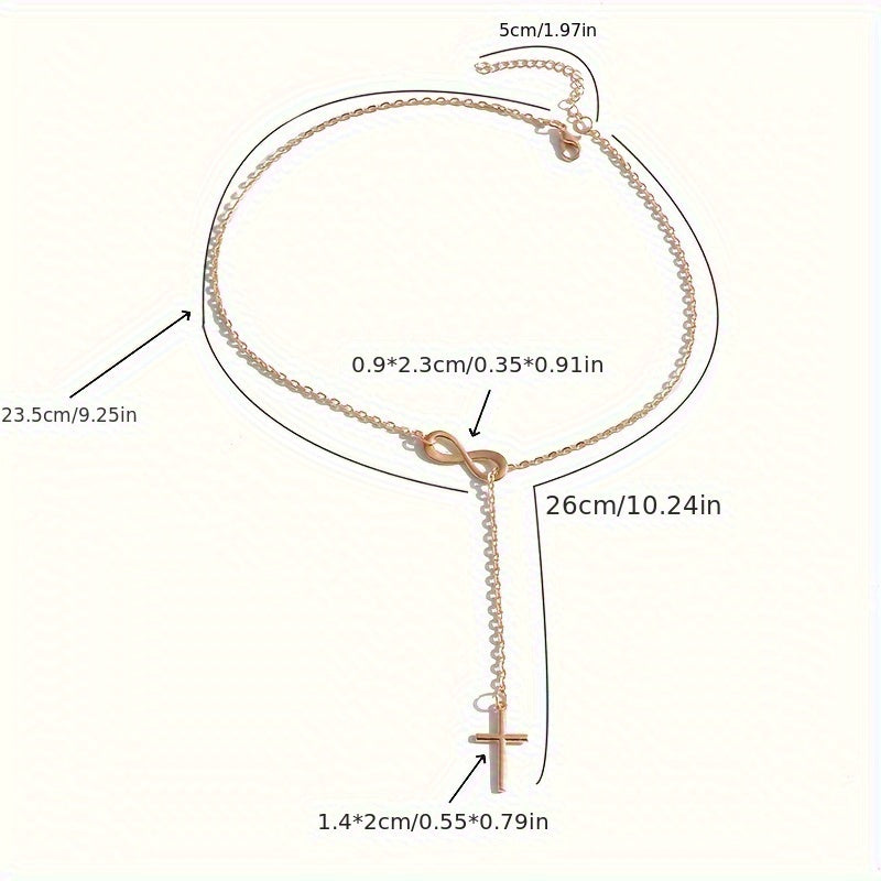 Eeuwigheid-ketting met kruishanger | Goud