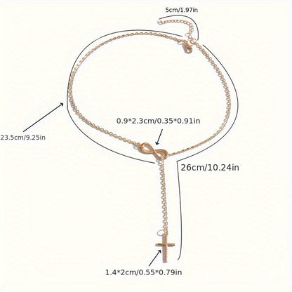 Eeuwigheid-ketting met kruishanger | Goud