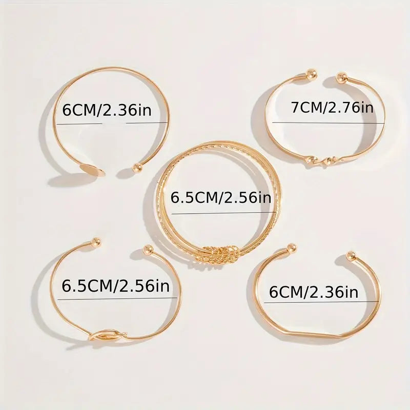 Elegante armbandenset met knoopmotief | Goud