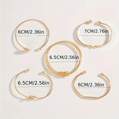 Elegante armbandenset met knoopmotief | Goud
