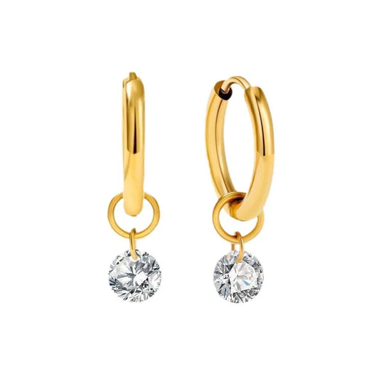 Larmes de Lune oorringen met stenen | Goud