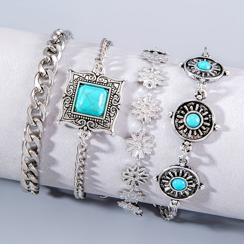 Sky Stone gelaagde armbandenset | Witgoud