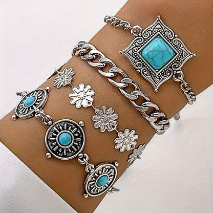 Sky Stone gelaagde armbandenset | Witgoud