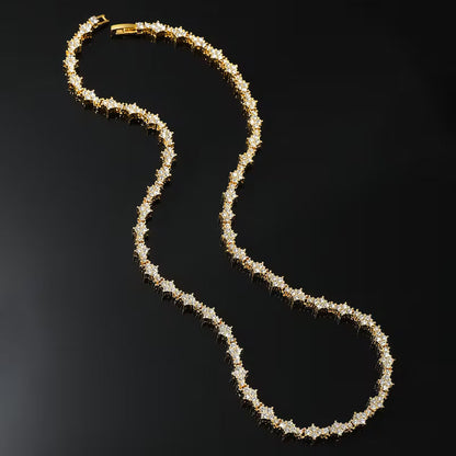 Klassieke clustertennisketting | Goud