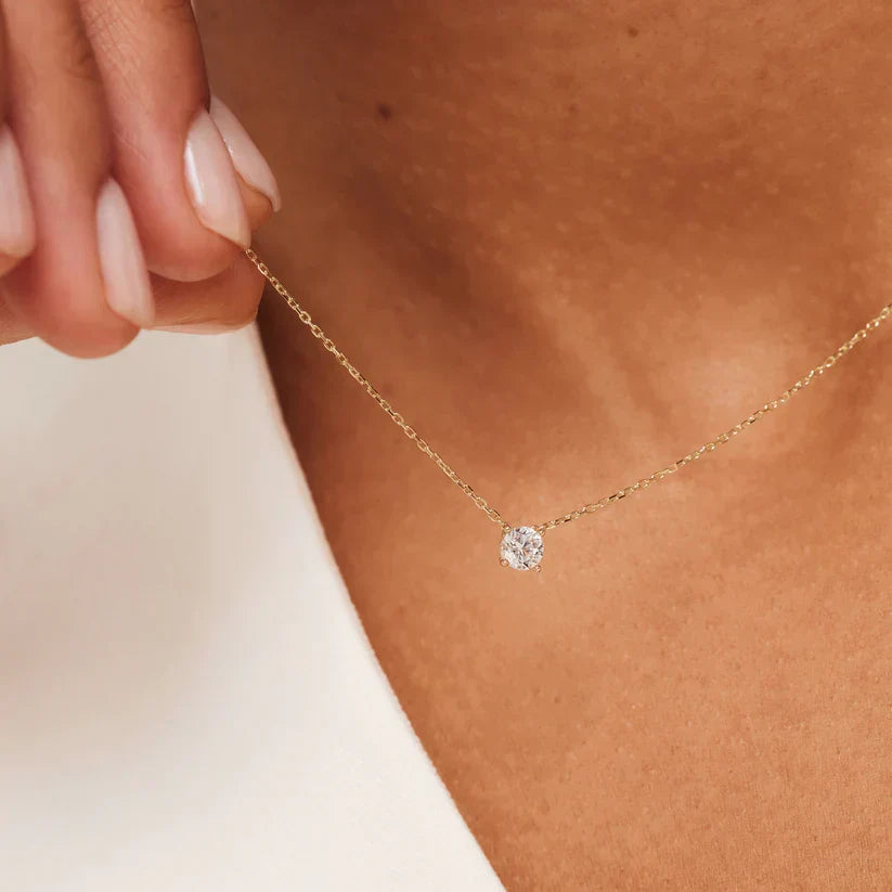 Cléa ketting met moissaniet | Goud