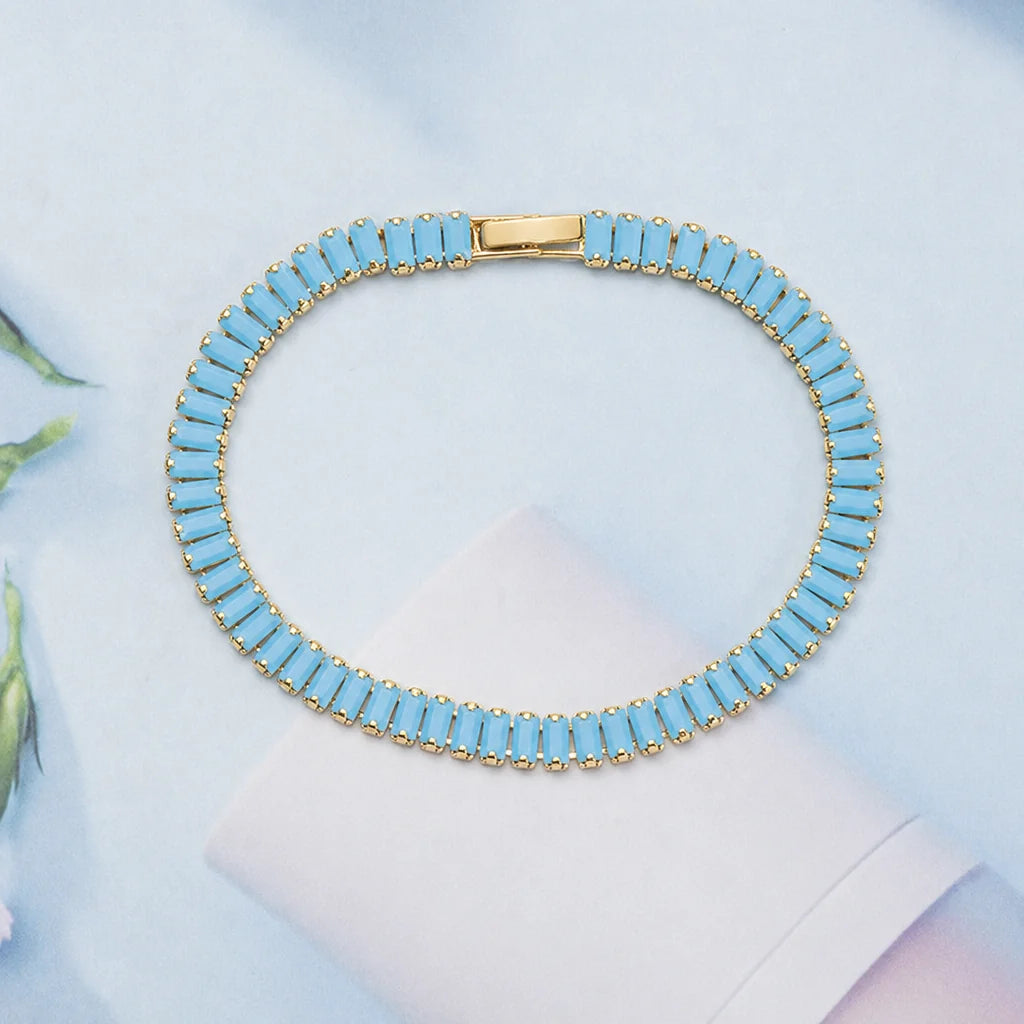 Vertéa tennisarmband met turkoois | Goud