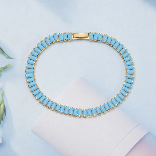 Vertéa tennisarmband met turkoois | Goud