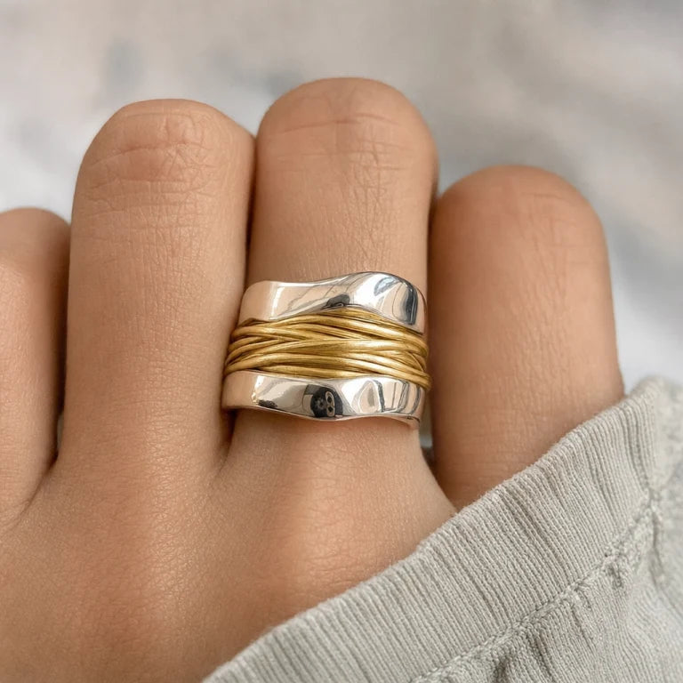 Silvergold verbindingsring | Gemengd goud