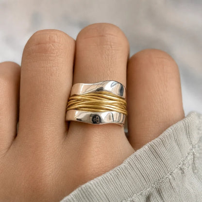 Silvergold verbindingsring | Gemengd goud