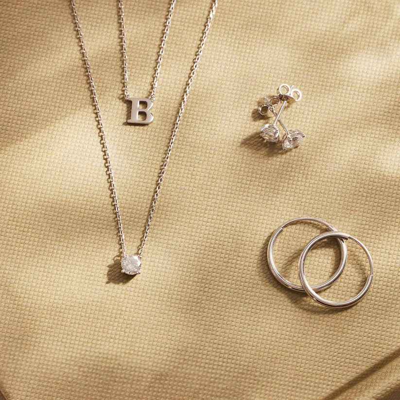 Cléa ketting met steen | Witgoud