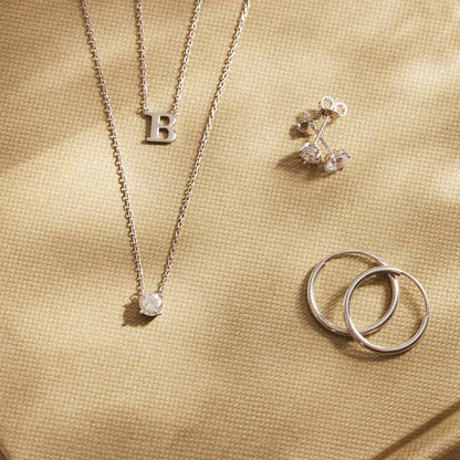 Cléa ketting met steen | Witgoud