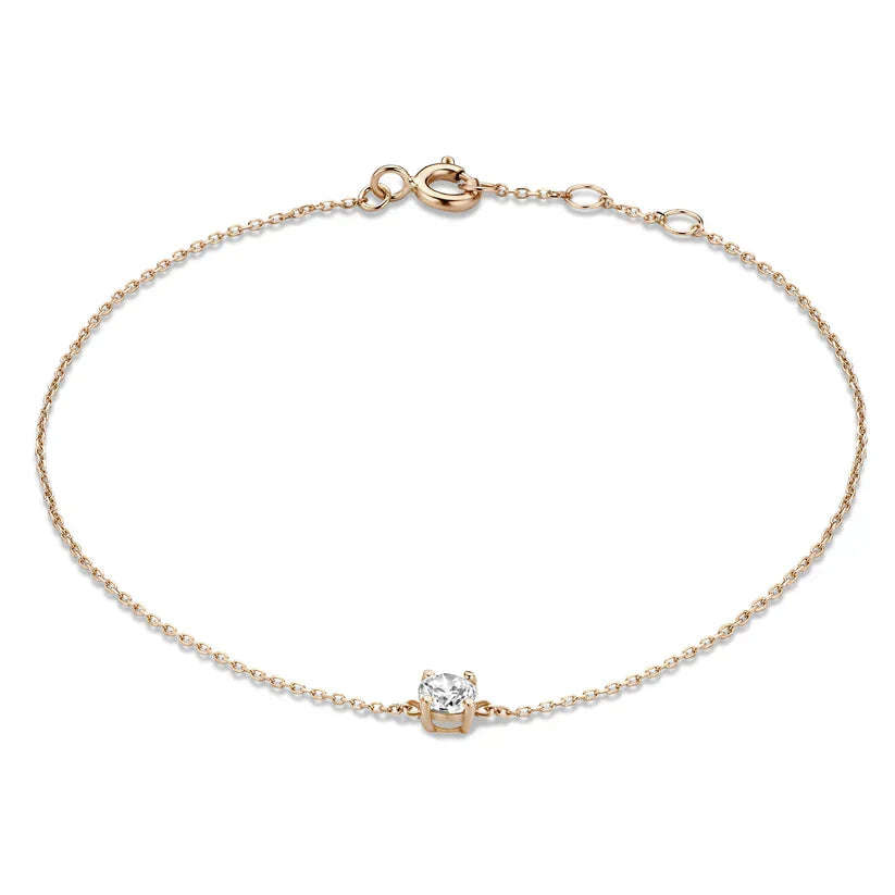 Cléa armband met steen | Witgoud
