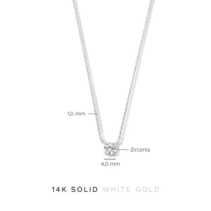 Cléa ketting met steen | Witgoud