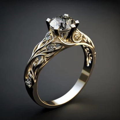 Verfijnde exotische ring met zirkonia | Goud