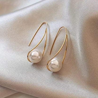 Elegante hangoorbellen met parels | Goud