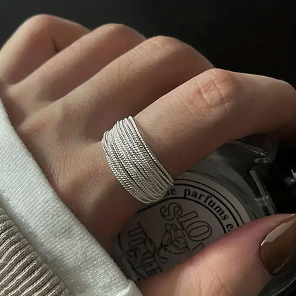 Moonveil gelaagde ring | Witgoud