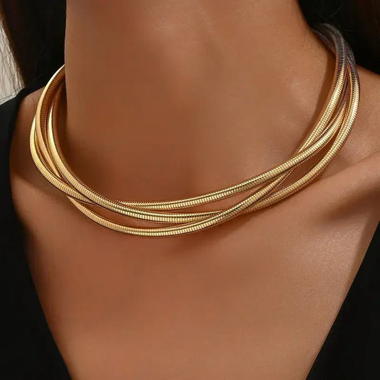 Drielaagse gouden ketting | Goud