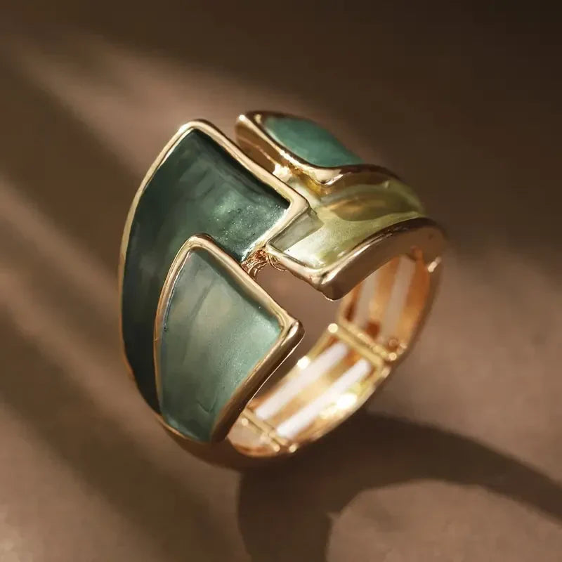 Gouden bladglans-ring | Goud
