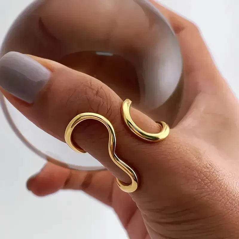 Onregelmatig golvende ring | Goud