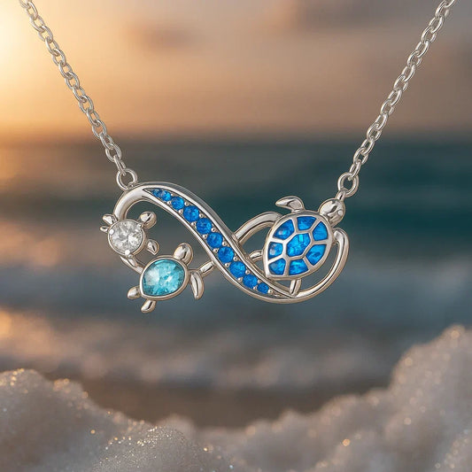 Zilveren ketting met twee schildpadden | Witgoud