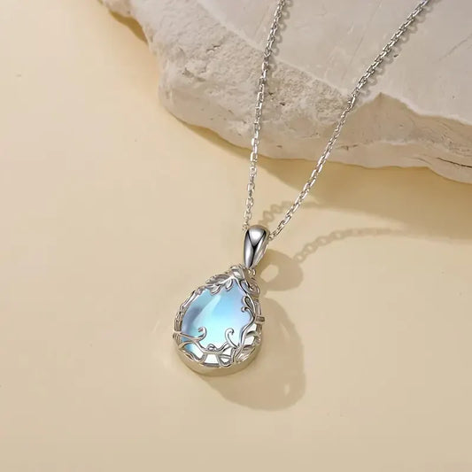 Maanlicht-gletsjerketting met hanger | Witgoud