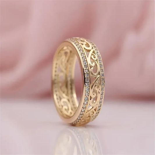 Glanzende opengewerkte gouden ring | Goud