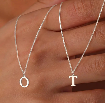 Liefdesbrief-ketting met initiaal | Witgoud