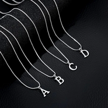 Liefdesbrief-ketting met initiaal | Witgoud