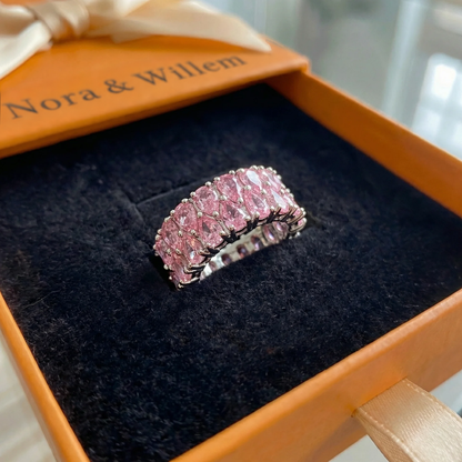 Blush Cascade eternityring | Witgoud