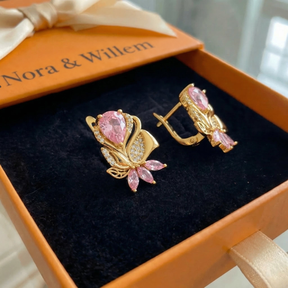 Amorette rozenblaadjesoorbellen | Goud