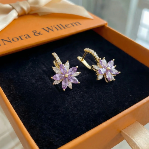 Amethelis Flora oorbellen | Goud
