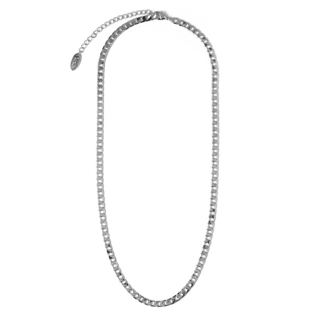 Ketting met platte gourmetschakels | Witgoud