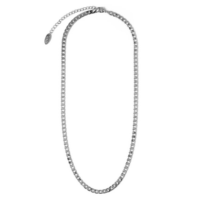 Ketting met platte gourmetschakels | Witgoud