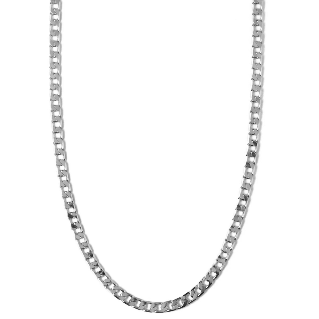 Ketting met platte gourmetschakels | Witgoud