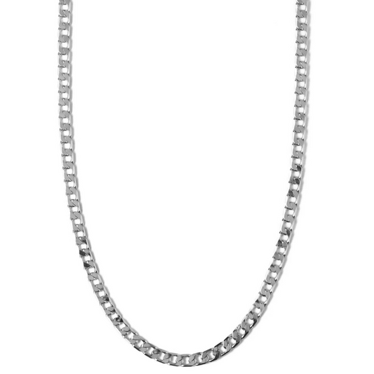 Ketting met platte gourmetschakels | Witgoud
