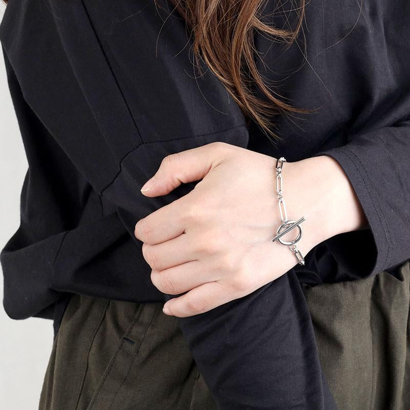 Schakelarmband met T-sluiting | Witgoud